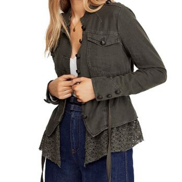 Free People Jackets & Blazers - Free People Emilia Linen Blend Jacket Size L